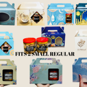 Patterned Box with Handle (fits 2 small regular bottles)